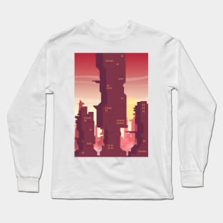 Cyberpunk City Sunrise Long Sleeve T-Shirt